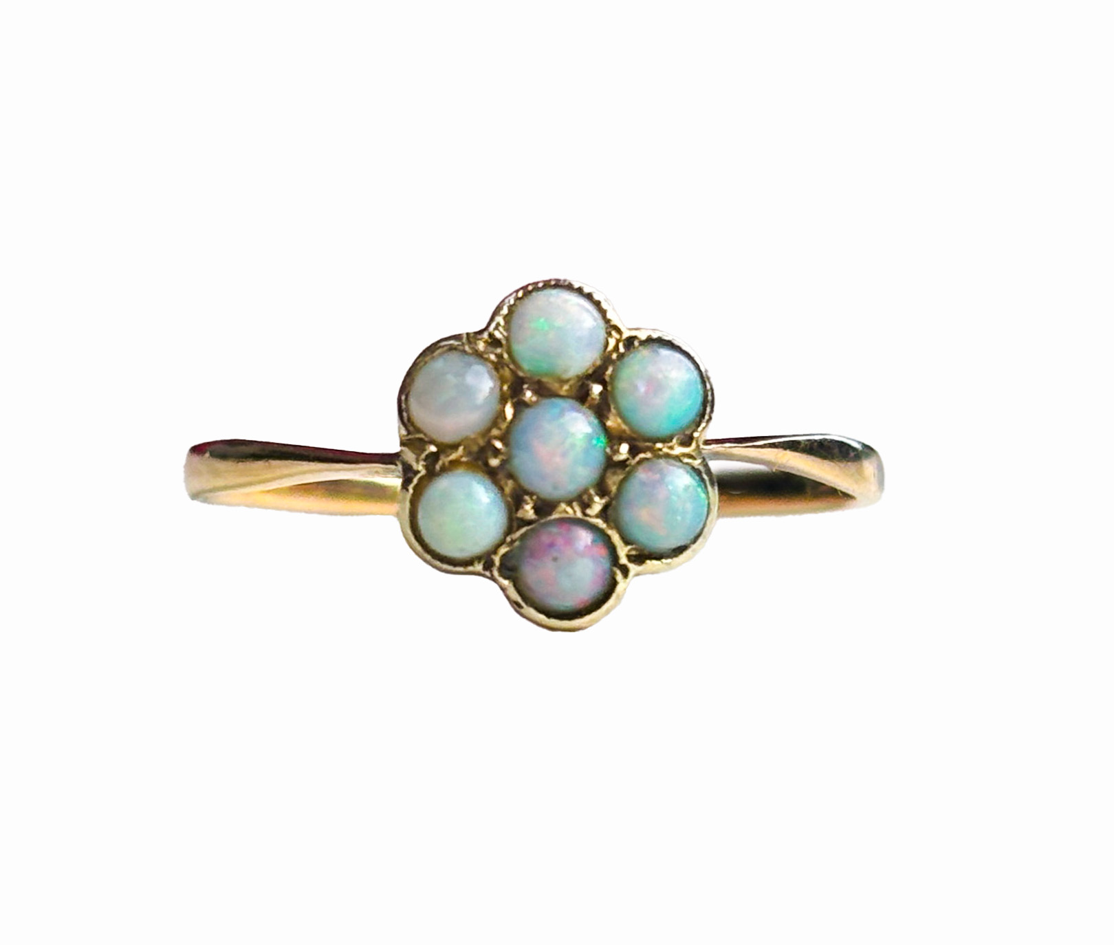 small opal cluster ring