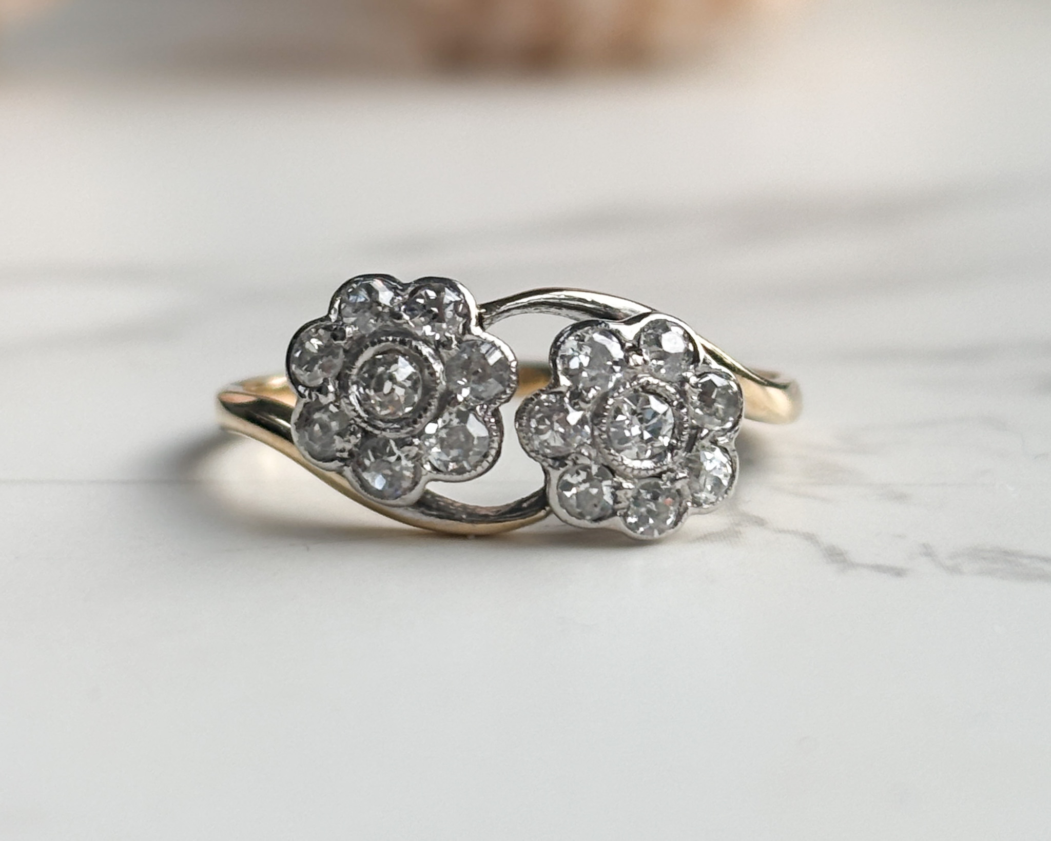 art deco daisy ring