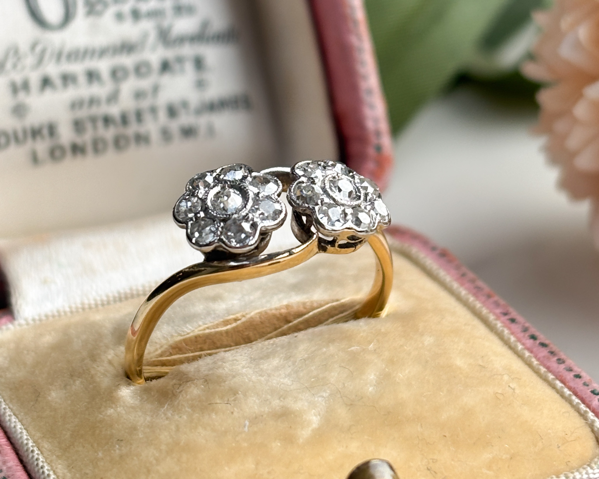 double diamond daisy ring