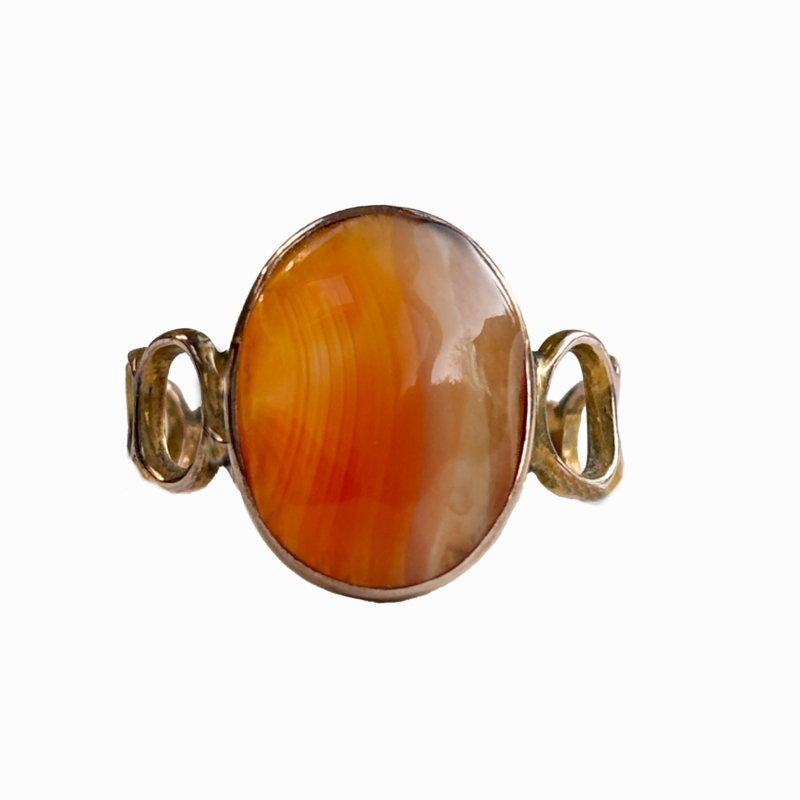 antique agate ring in 9ct gold for sale in Leeds