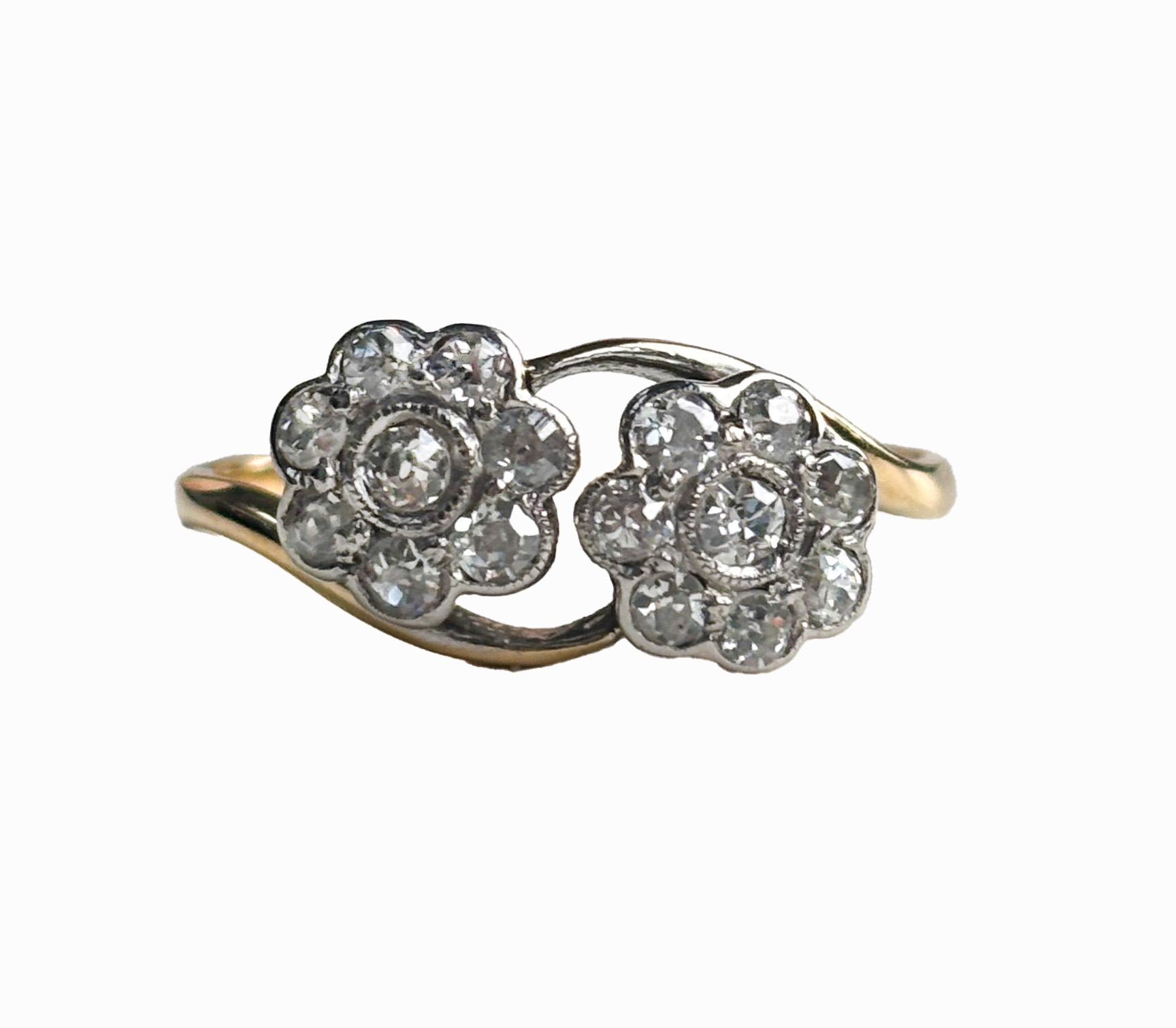 double diamond daisy ring circa 1920s