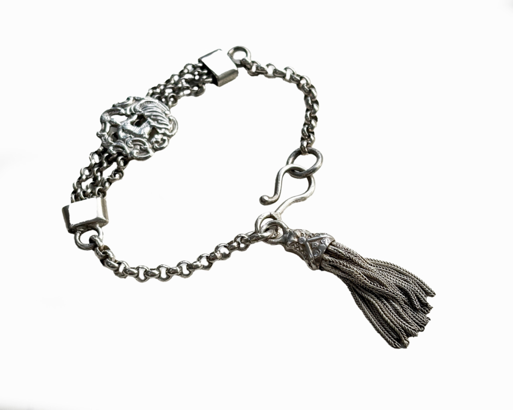 antique Victorian silver Albertina bracelet for sale