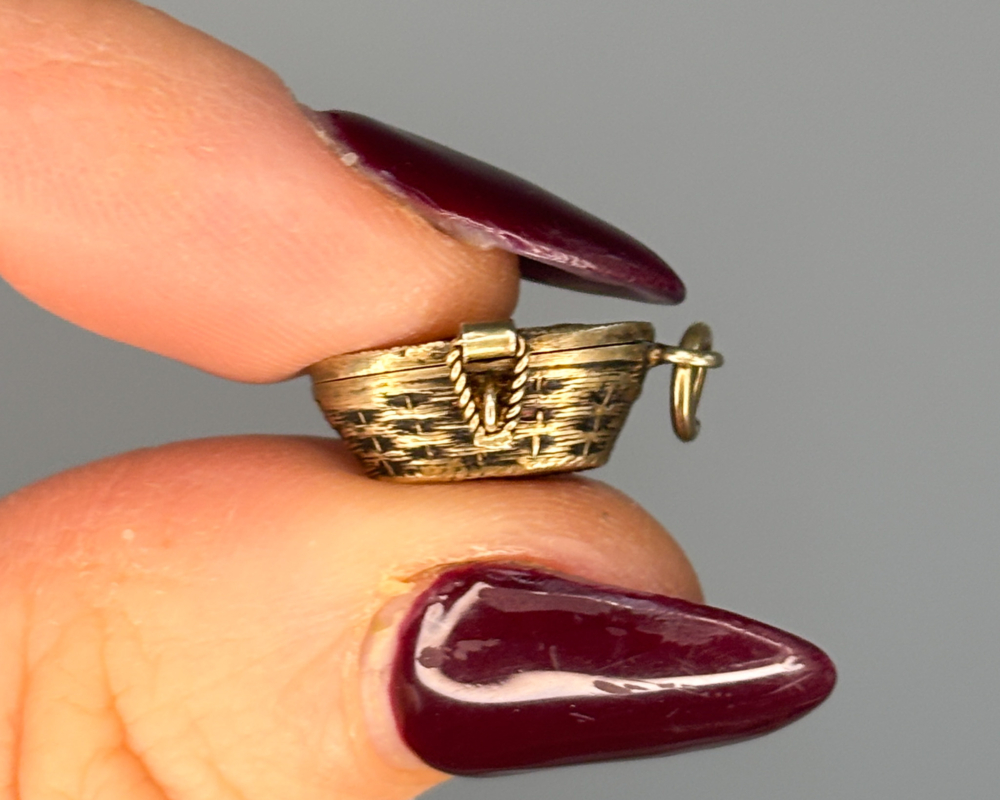 antique Egyptian Revival moses basket charm for sale in Leeds