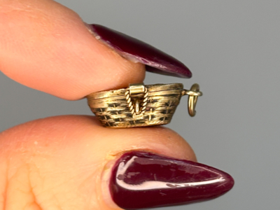antique Egyptian Revival moses basket charm for sale in Leeds