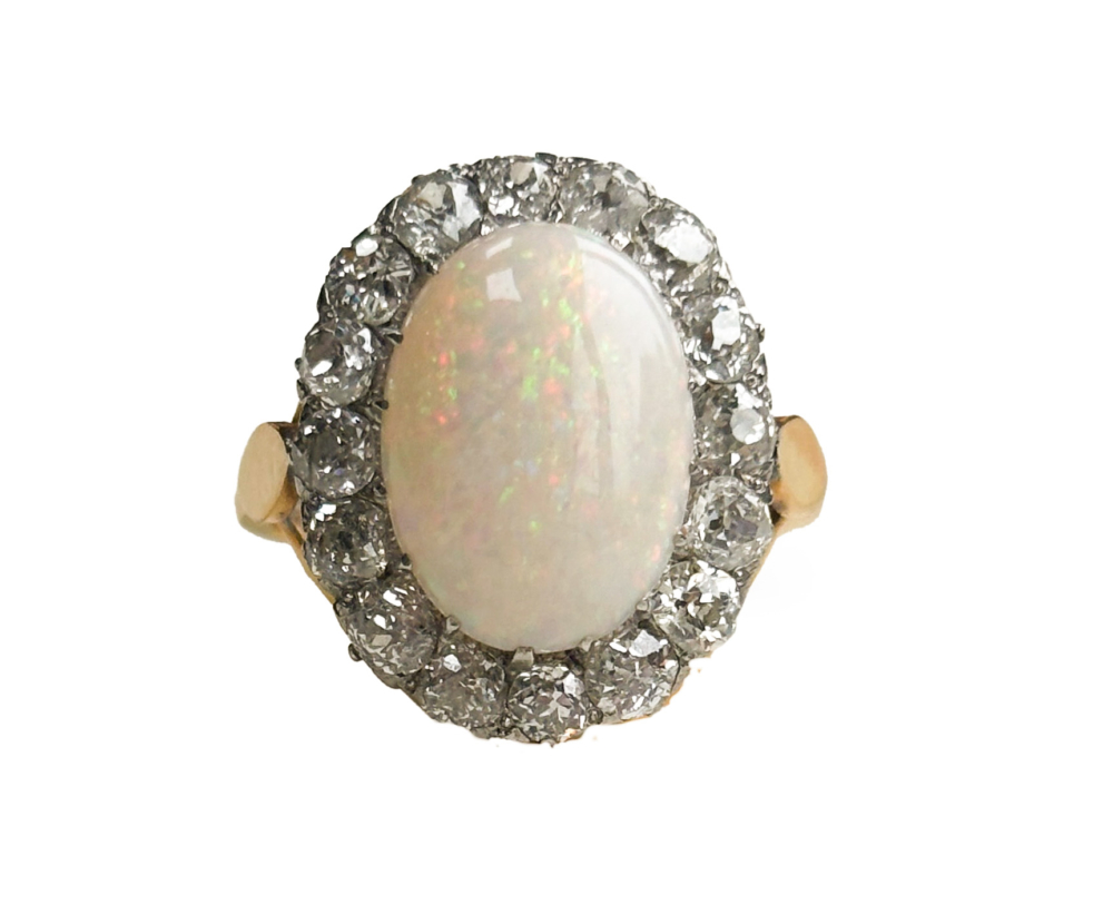 antique Victorian opal and diamond cluster for sale in Leeds, UK