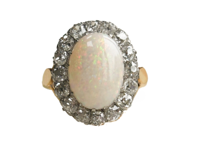 antique Victorian opal and diamond cluster for sale in Leeds, UK