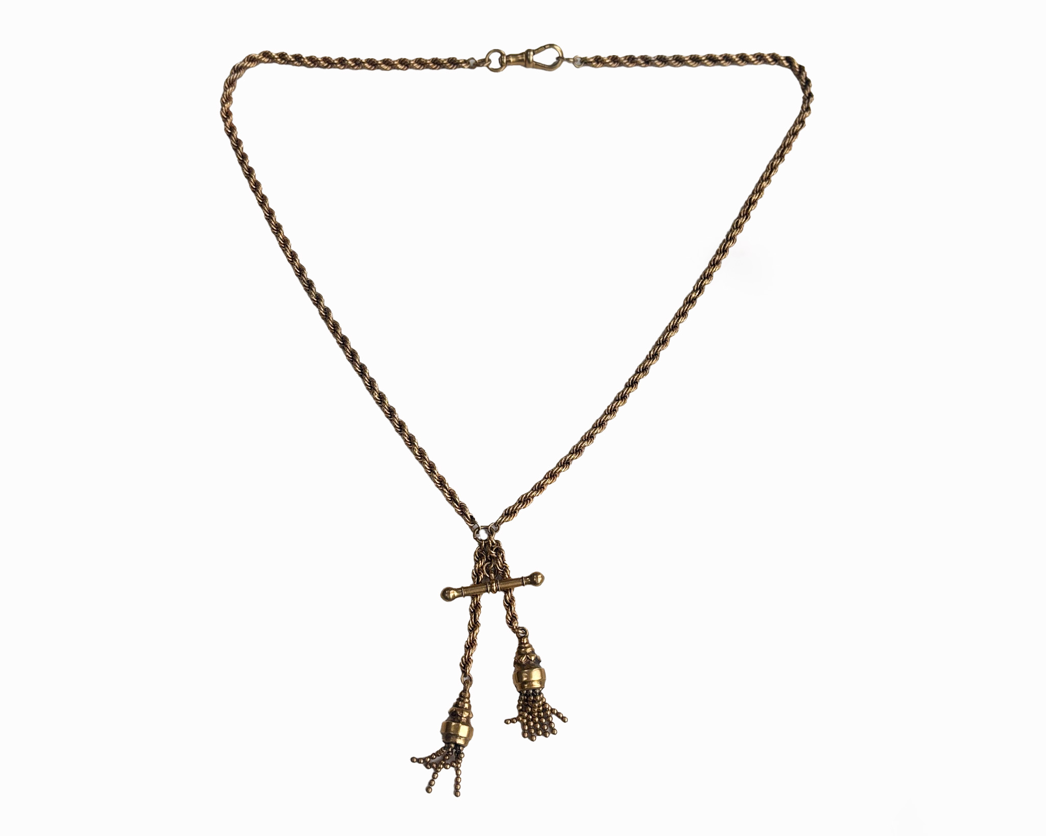 antique Victorian albertina necklace in pinchbeck for sale in Leeds