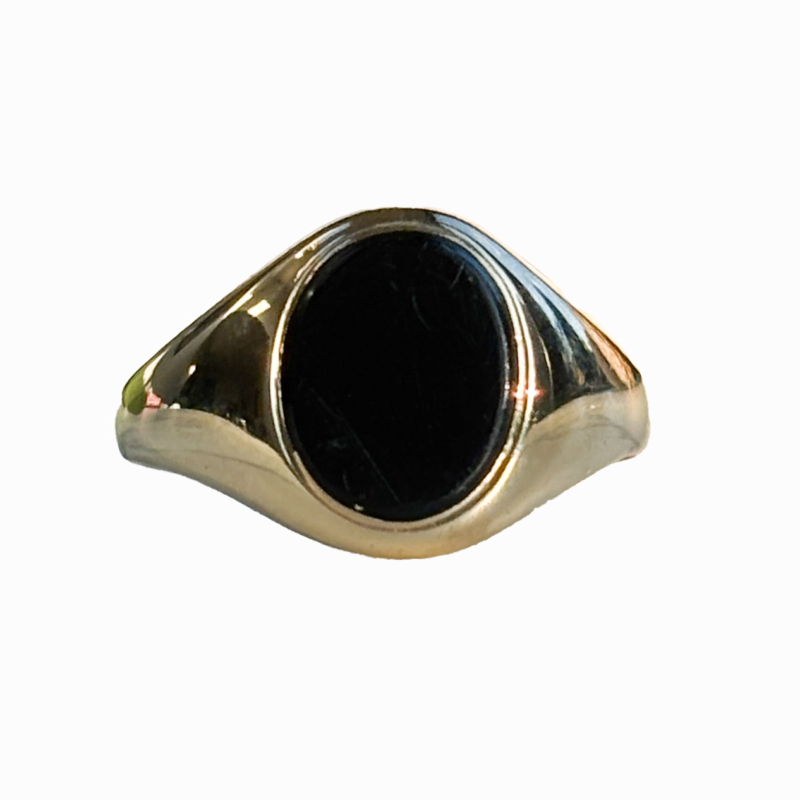 vintage onyx signet ring in 9ct gold dated 1972 for sale in Leeds