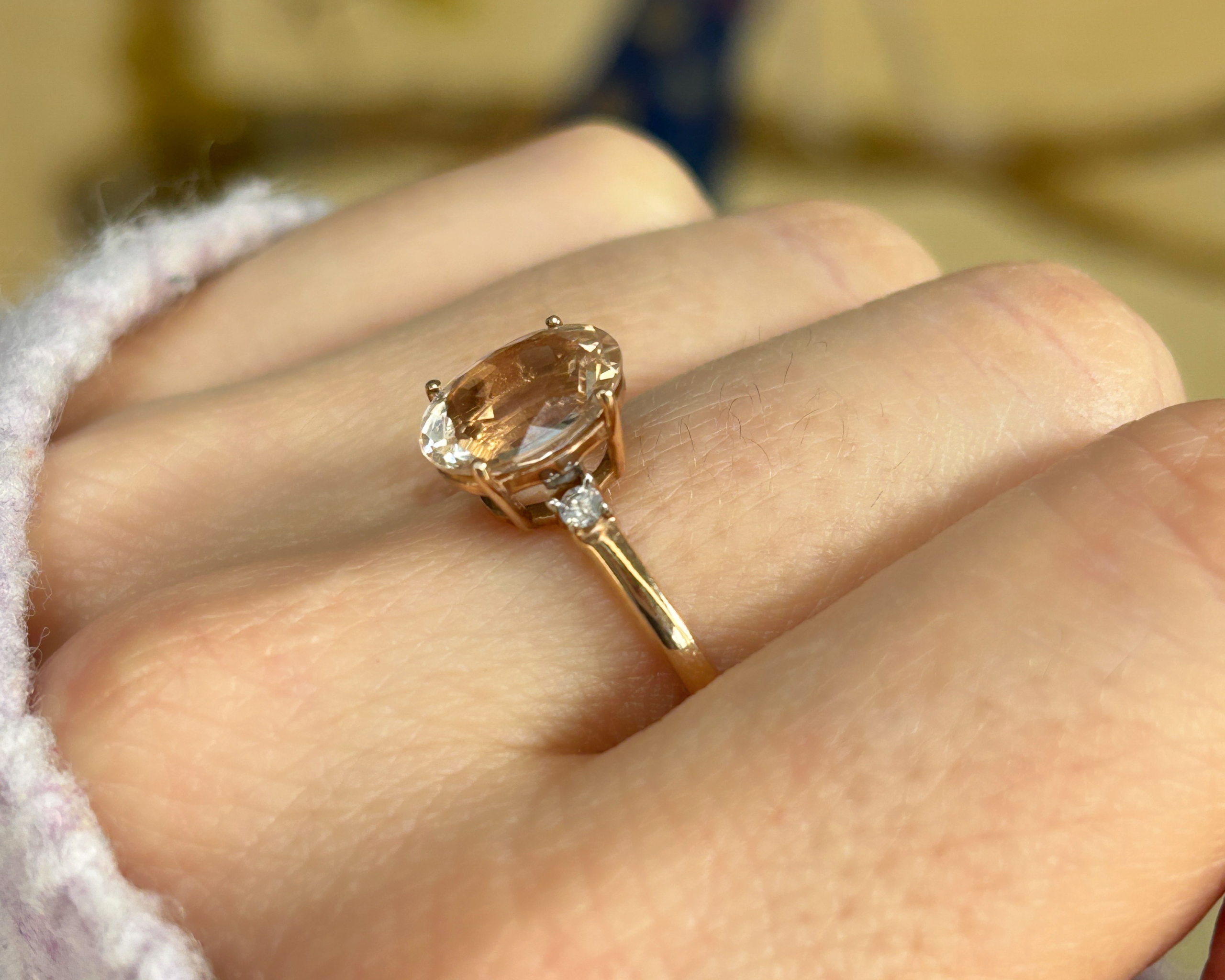 morganite and diamond ring
