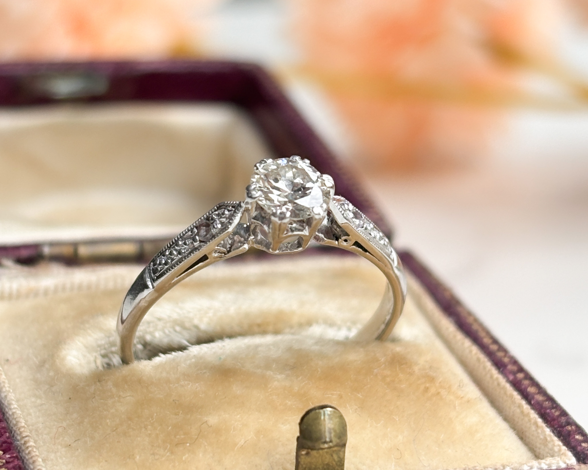 art deco platinum ring