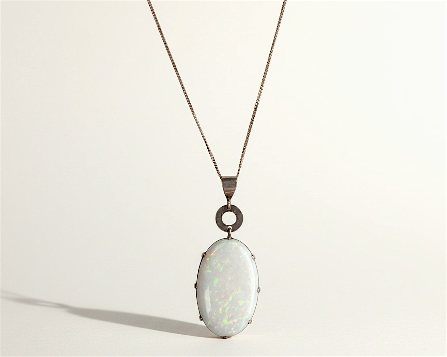art deco opal and gold necklace