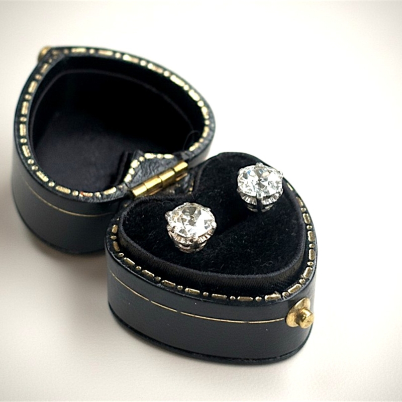 antique 2ct old cut diamond studs for sale in Leeds