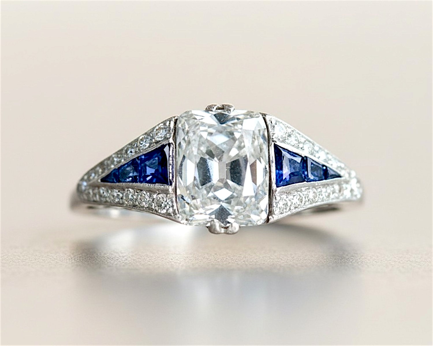 old mine cut diamond ring 2