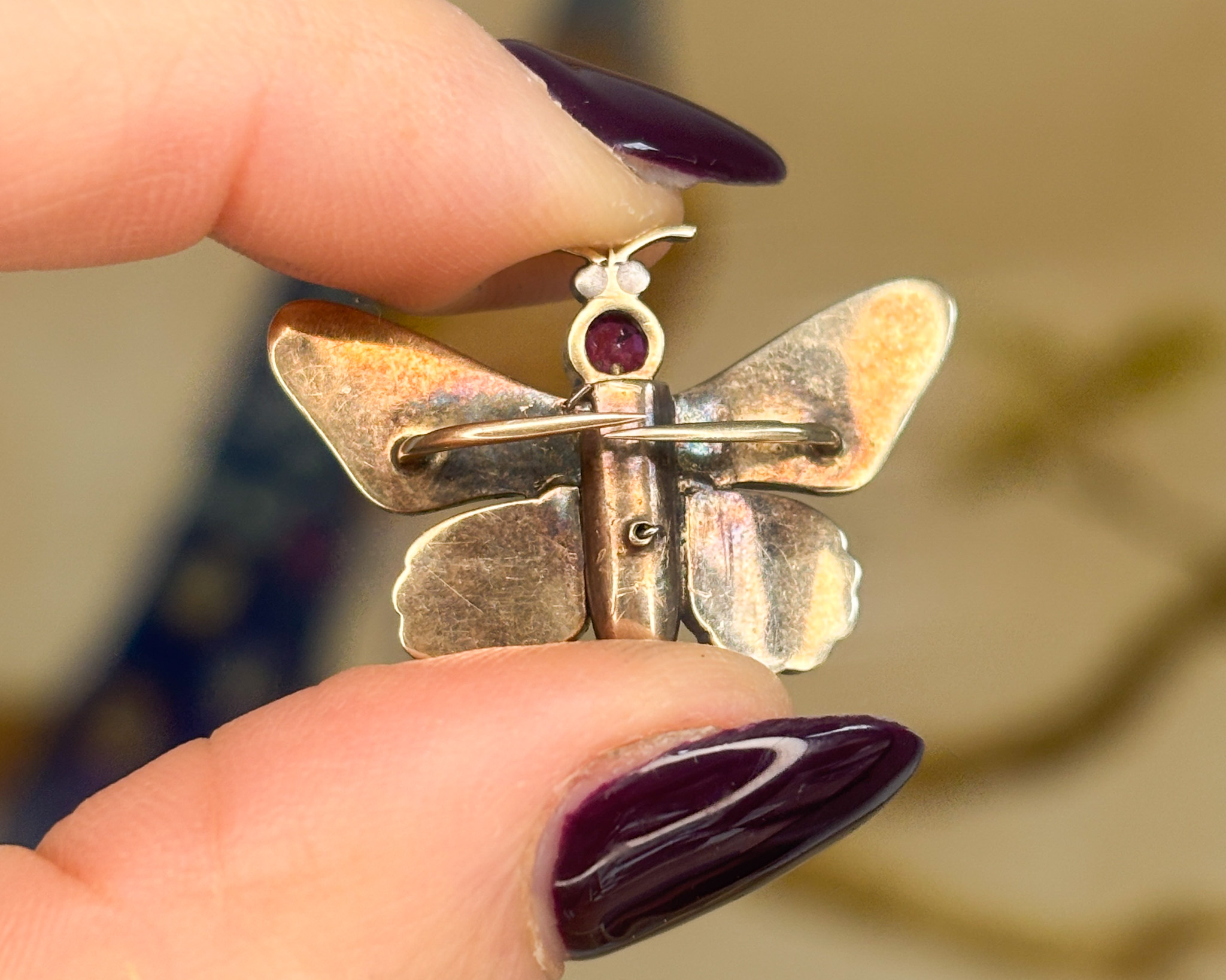 back of butterfly brooch