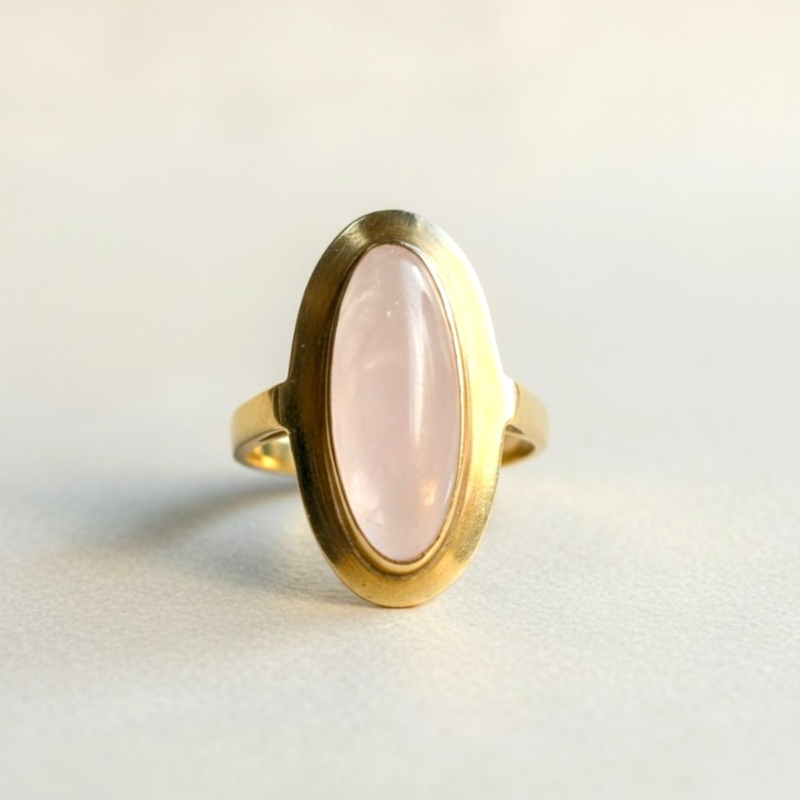 vintage rose quartz ring in 9ct gold for sale in Leeds