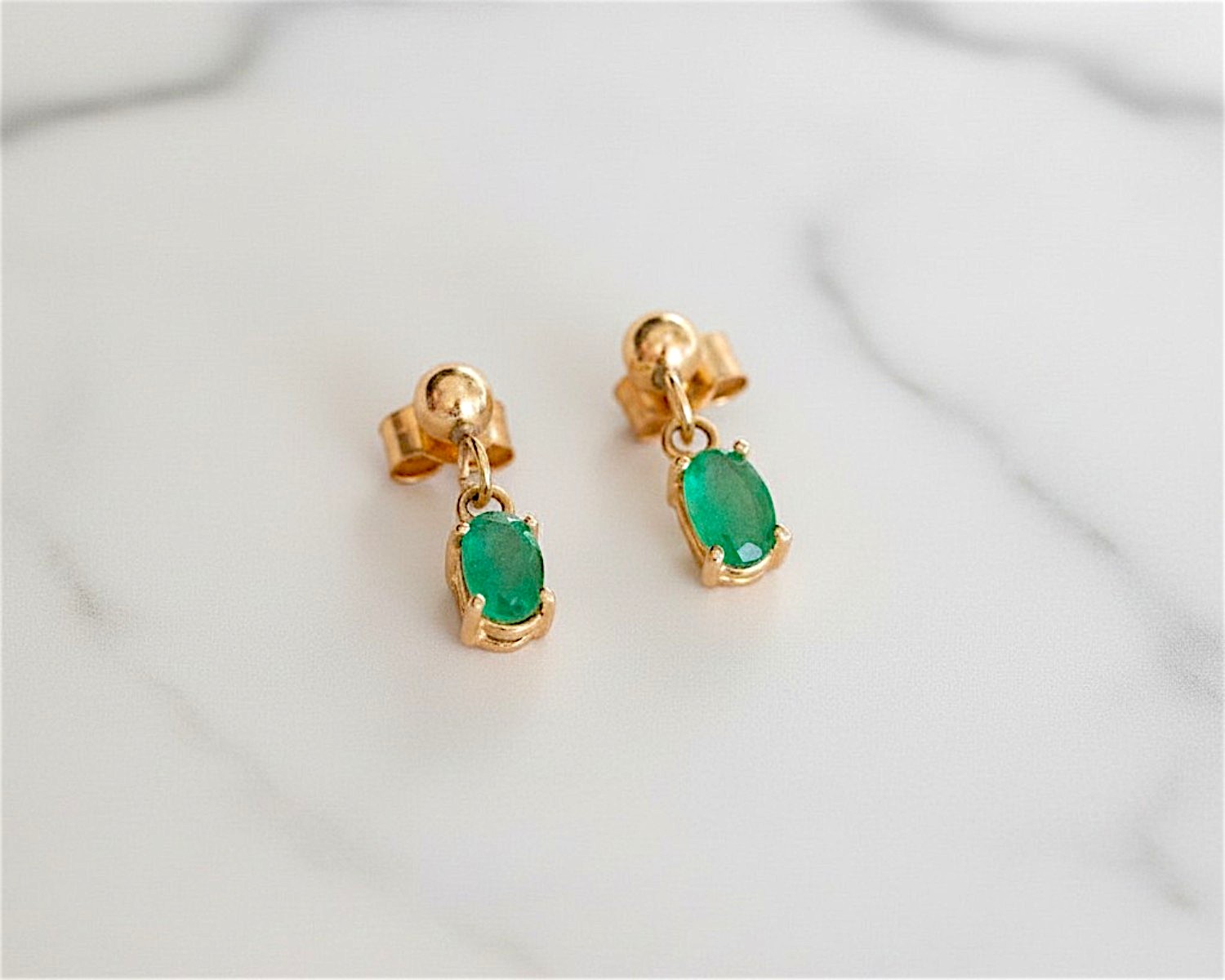 emerald drop earrings