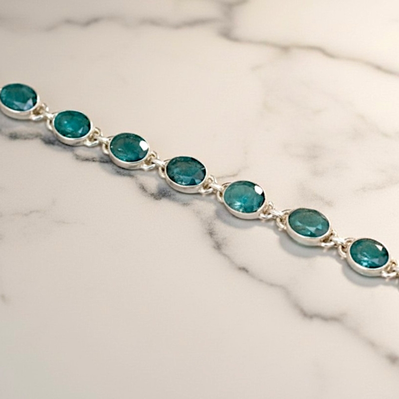 silver and emerald bracelet for sale