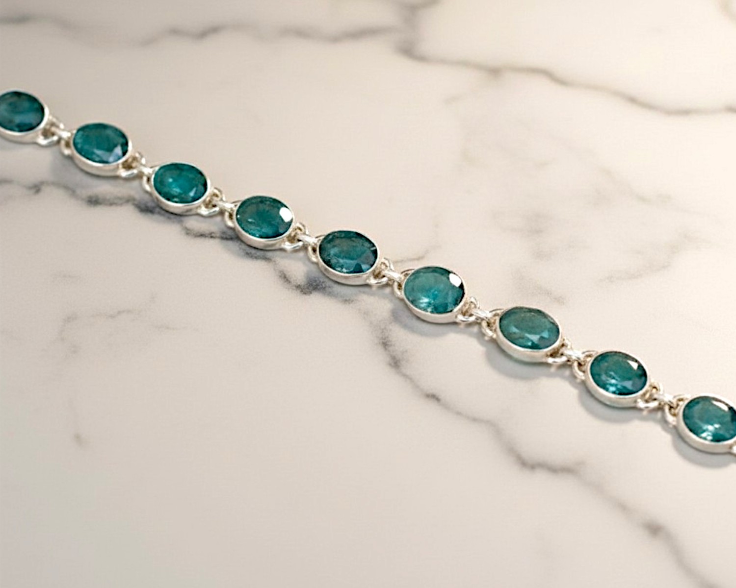 emerald silver bracelet