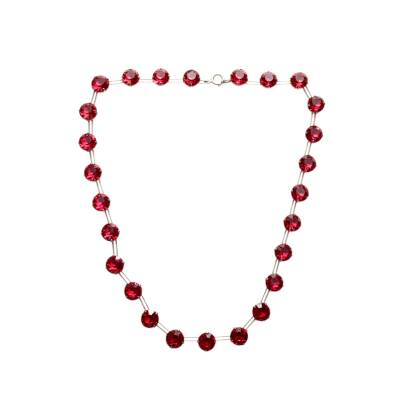 1920s pink paste and silver choker necklace for sale in Leeds, UK