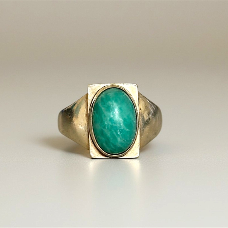 Antique Georg Jensen silver and turquoise ring circa 1920s for sale in Leeds, UK