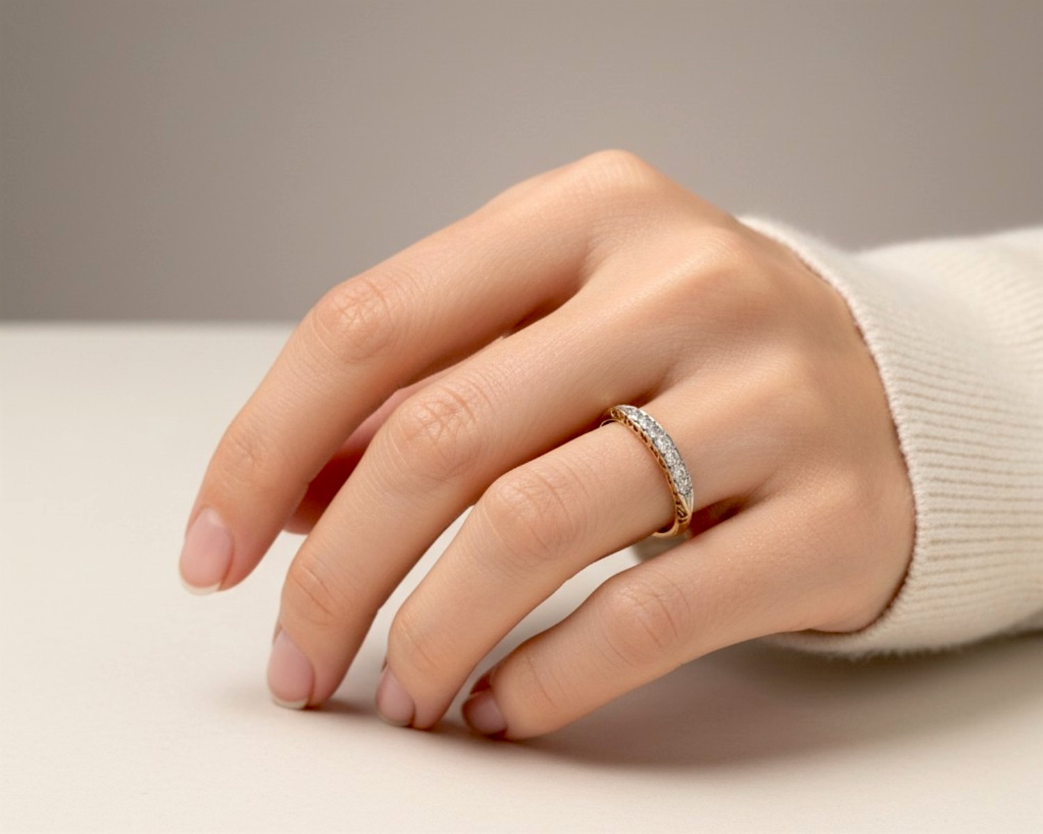 victorian half eternity on hand