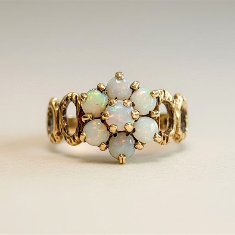 vintage opal cluster ring in 9ct gold for sale in Leeds