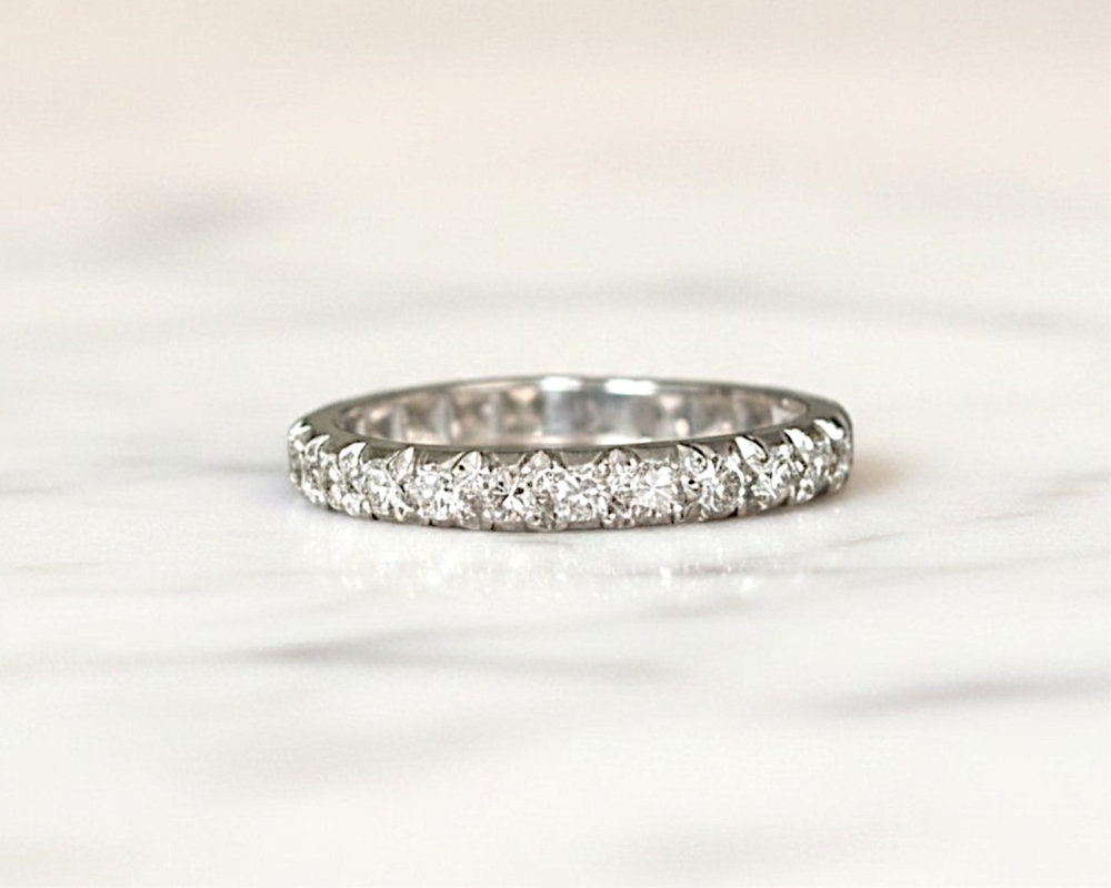 vintage diamond half eternity ring in 18ct white gold for sale in Leeds