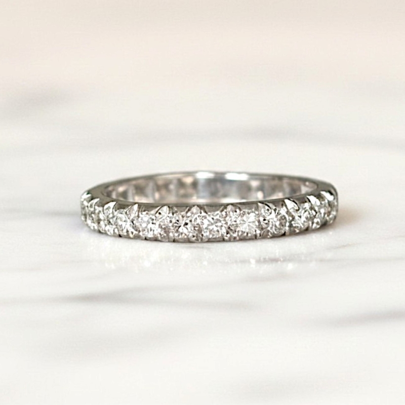 vintage diamond half eternity ring in 18ct white gold for sale in Leeds