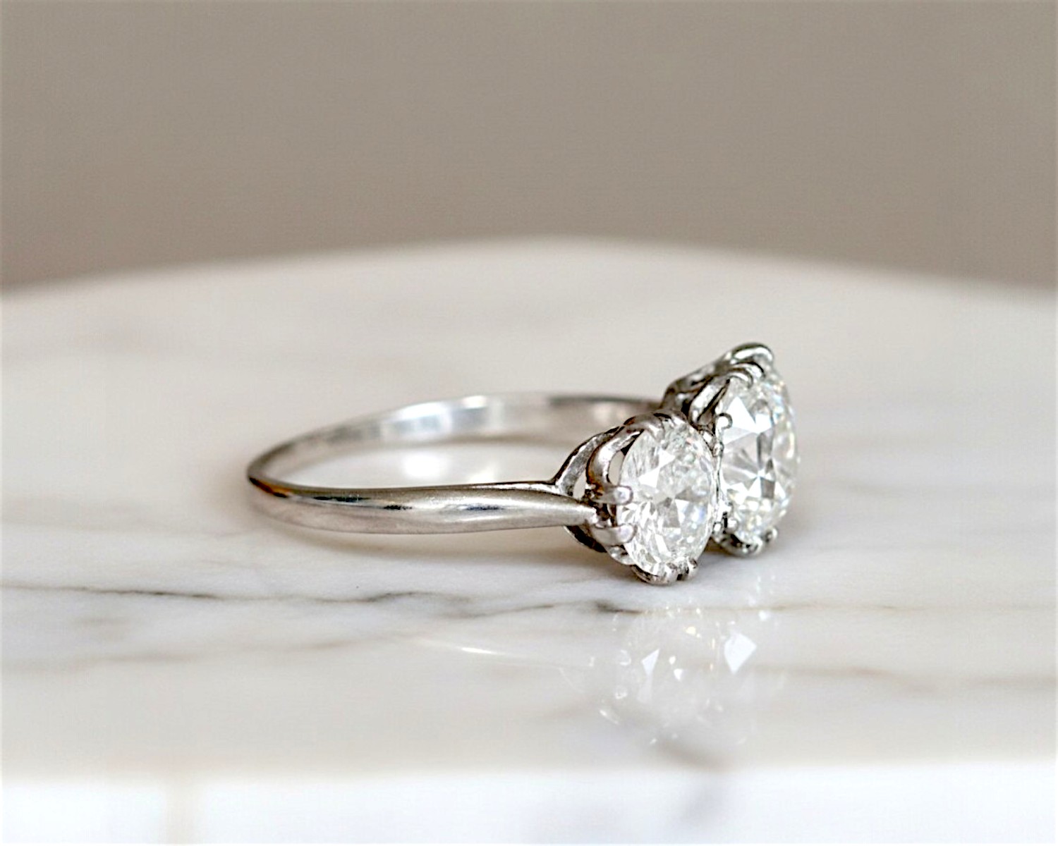 4.5ct three stone ring side view 2