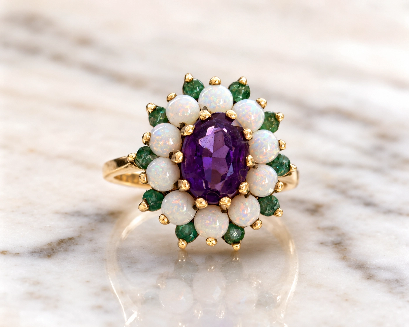 amethyst cluster ring