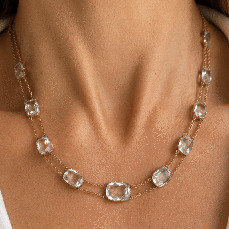 antique Edwardian aquamarine necklace