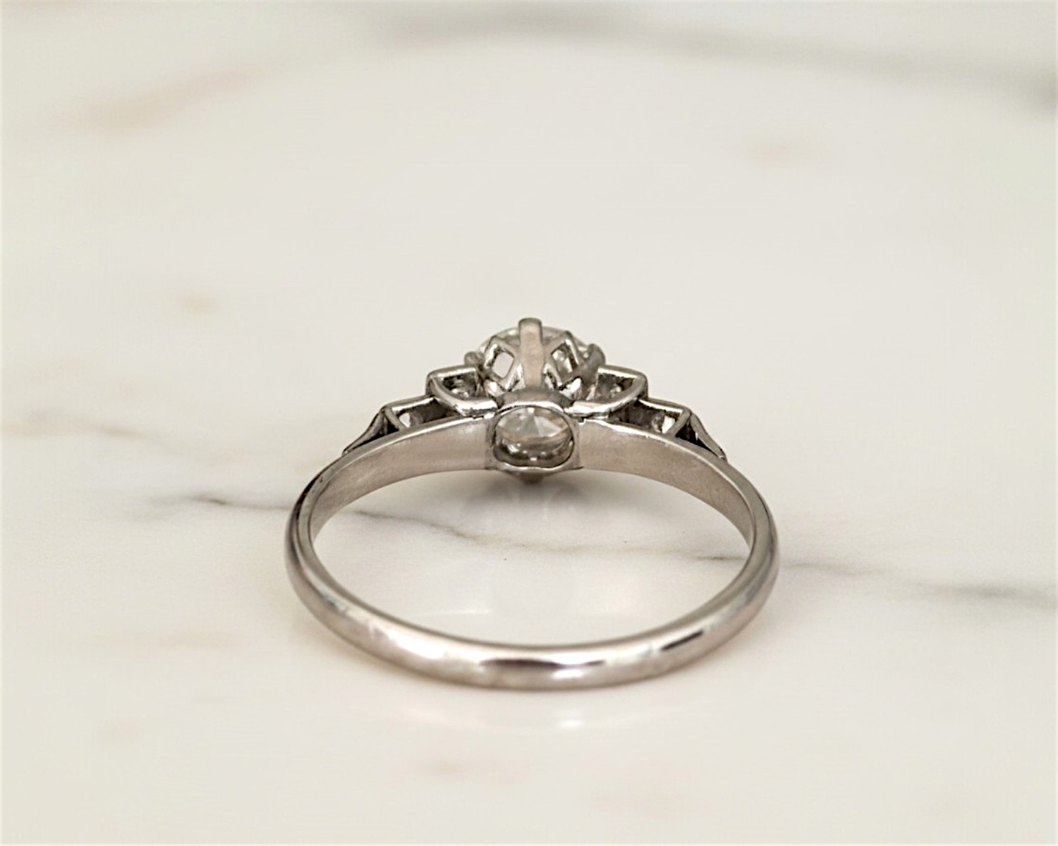 art deco 0.75ct ring rear view