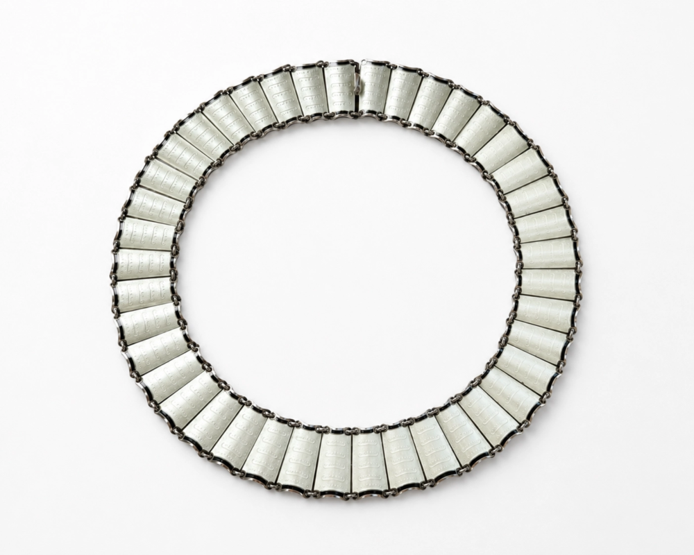 Norwegian Art deco silver and enamel choker