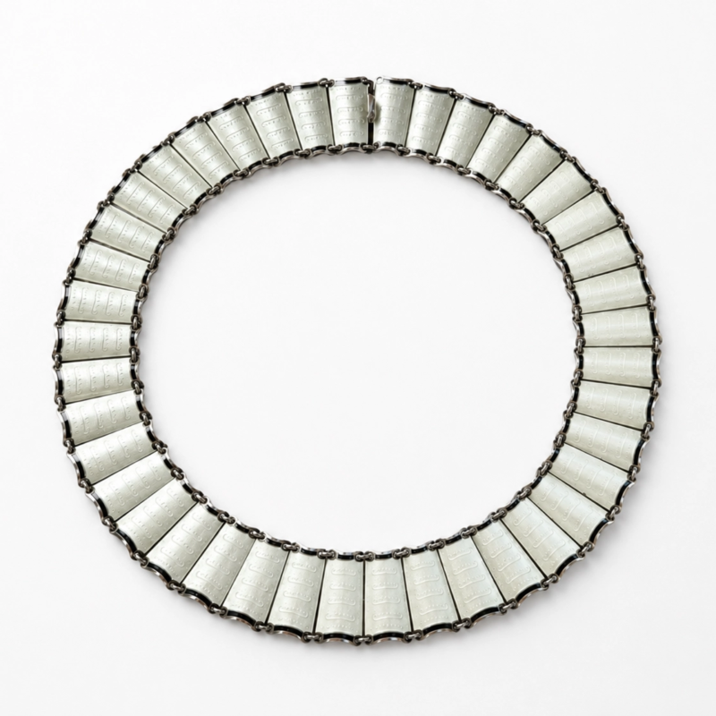 Norwegian Art deco silver and enamel choker