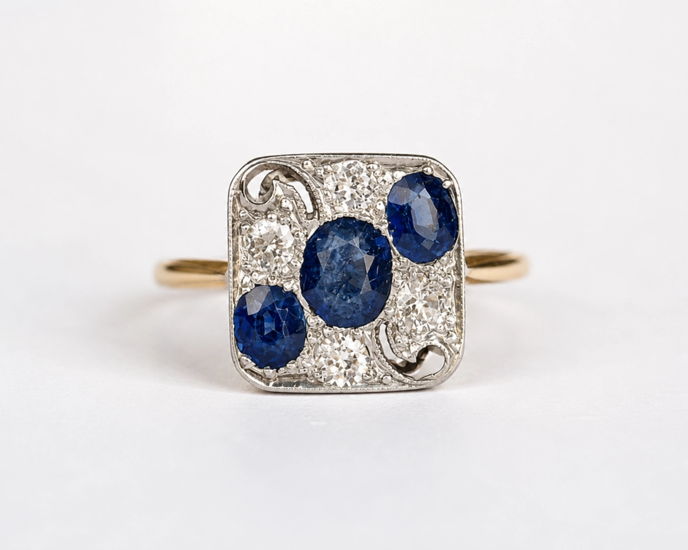 antique sapphire and diamond ring for sale