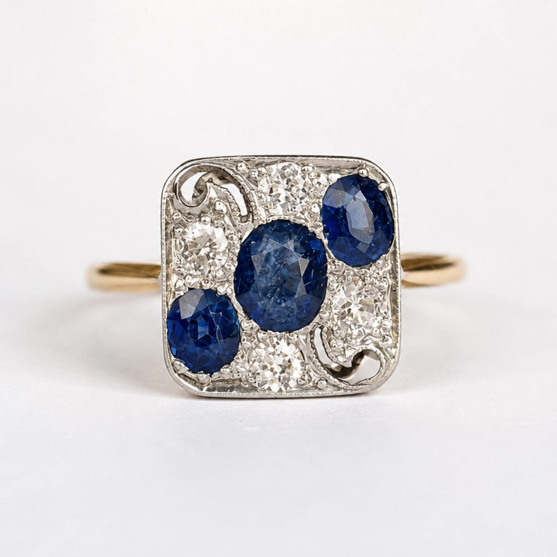 antique sapphire and diamond ring for sale
