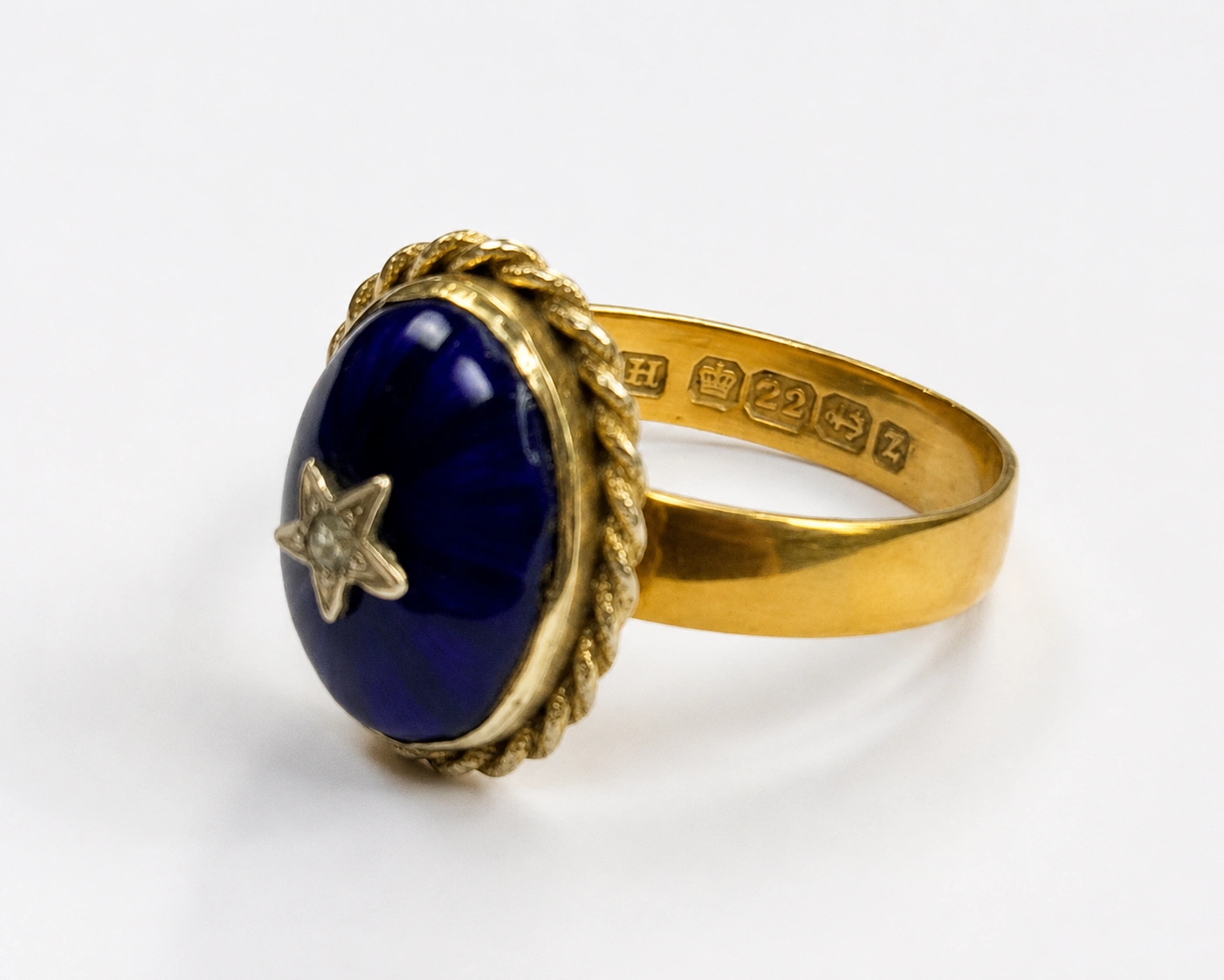 side enamel star ring
