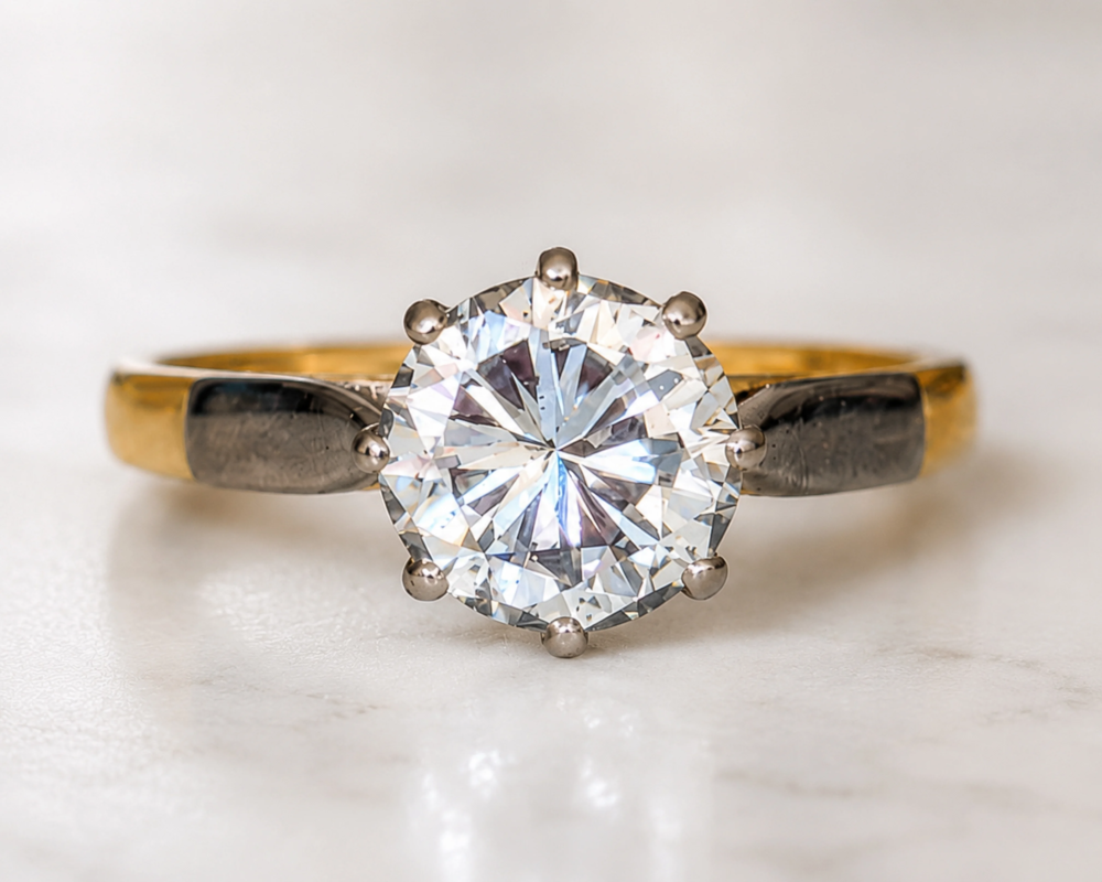 antique Art Deco 1.5ct diamond solitaire for sale in Leeds