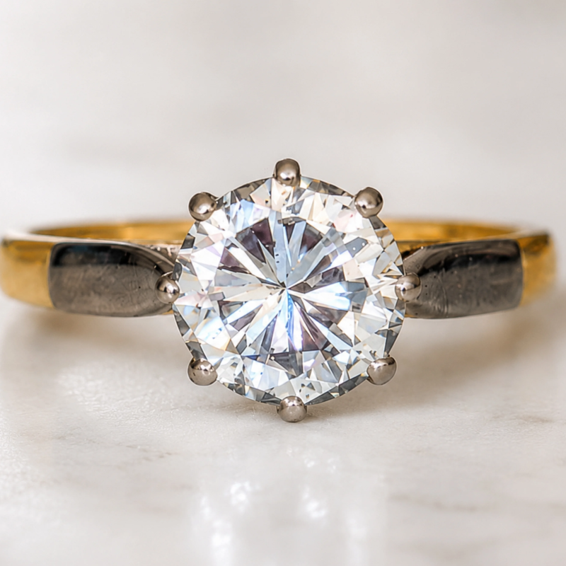 antique Art Deco 1.5ct diamond solitaire for sale in Leeds