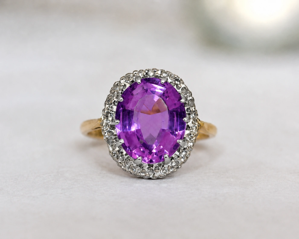 1920s amethyst cluster ring antique 1920s amethyst cluster ring in 18ct gold for sale in Leeds