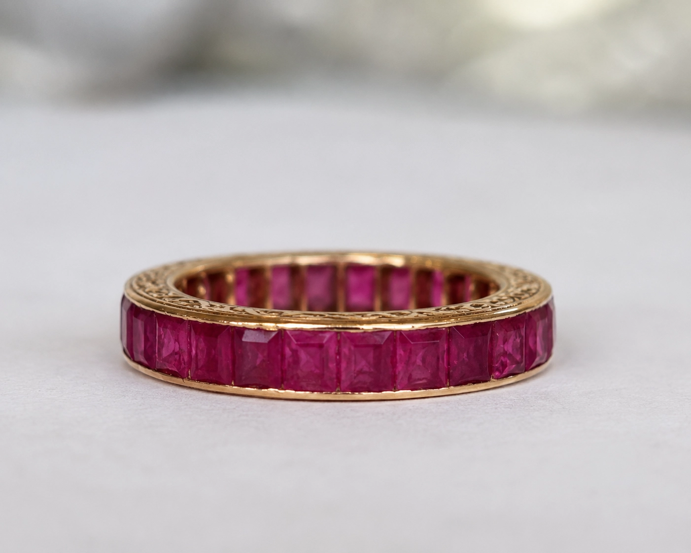 Art deco ruby eternity ring