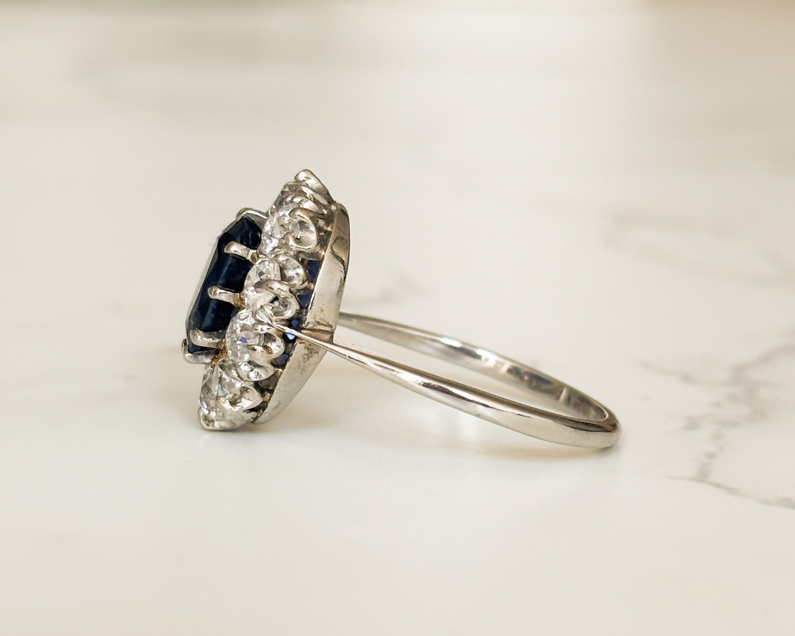 Edwardian sapphire cluster side 2