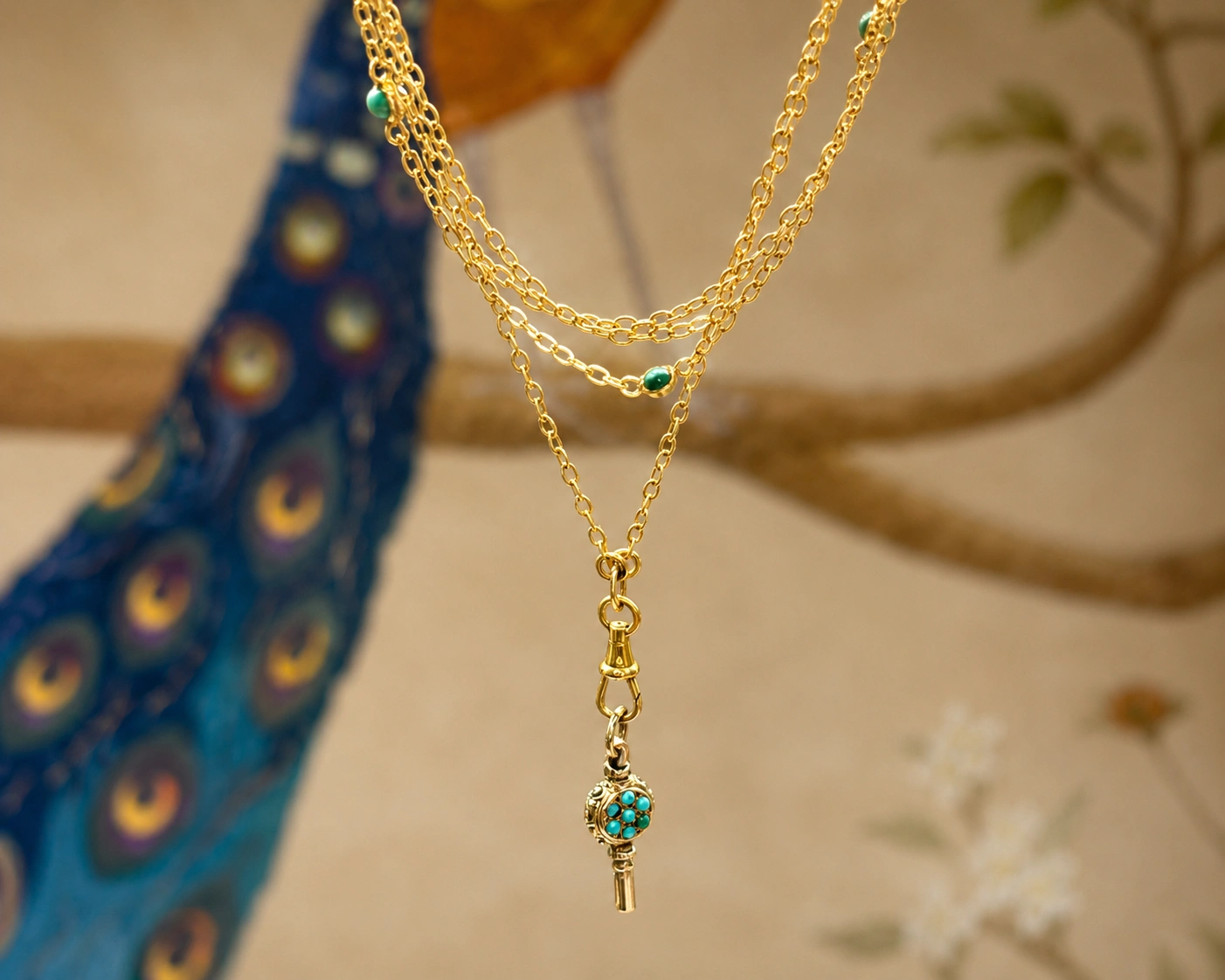 antique key necklace