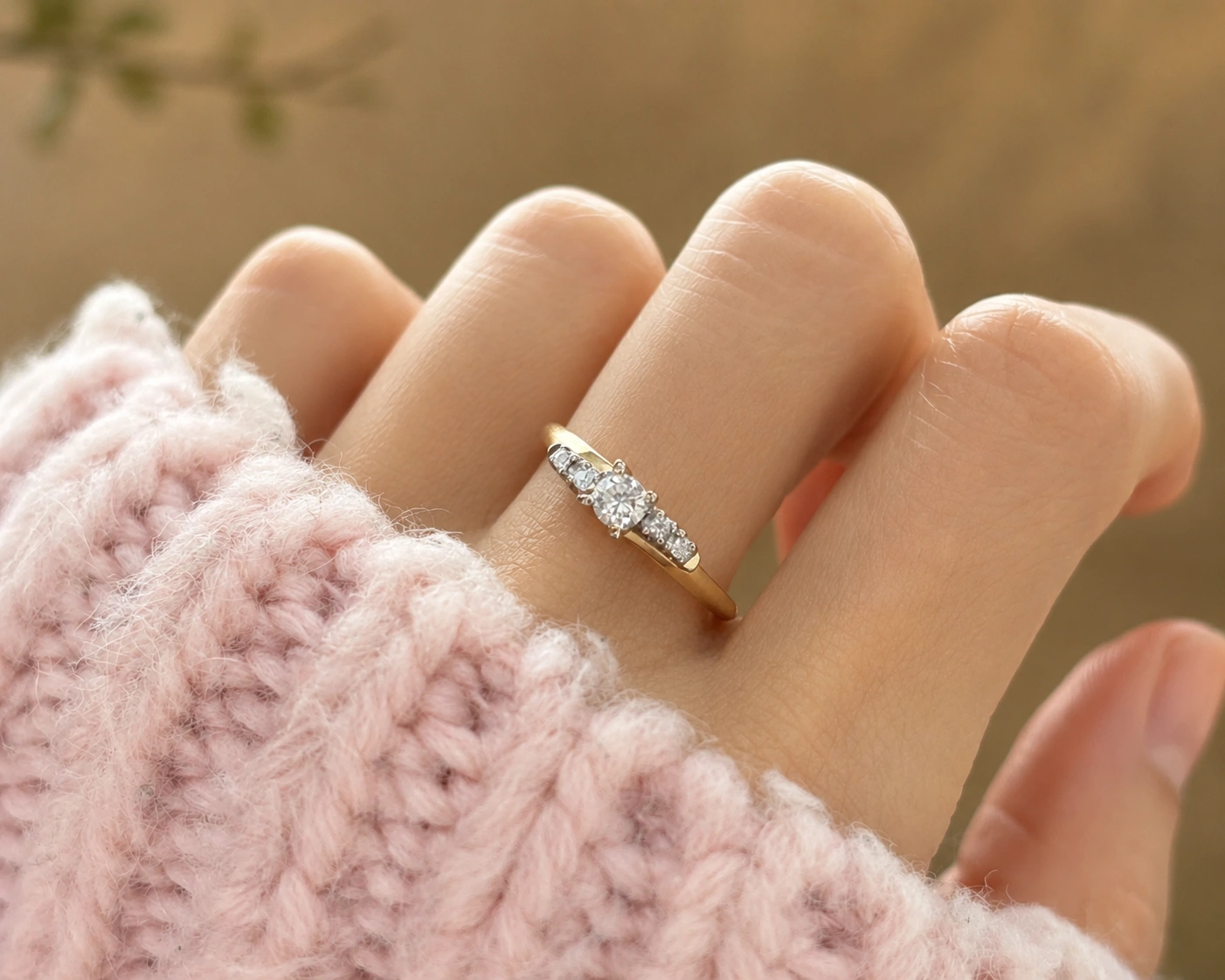 diamond ring on hand
