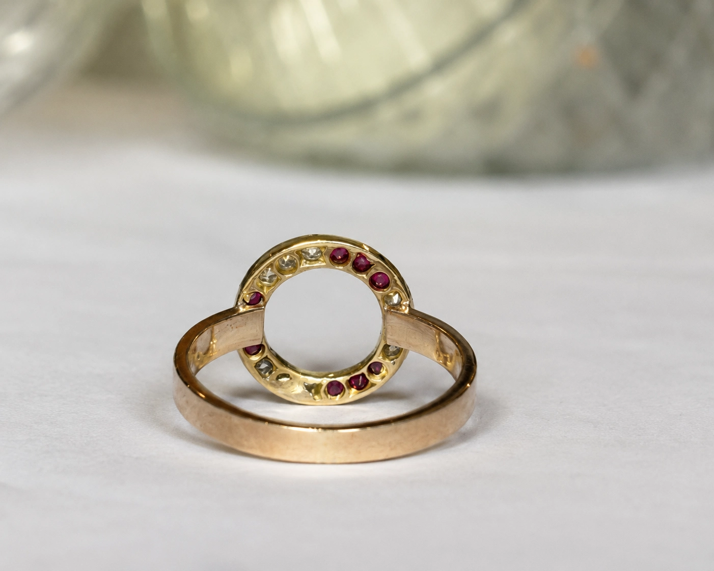 ruby halo ring back