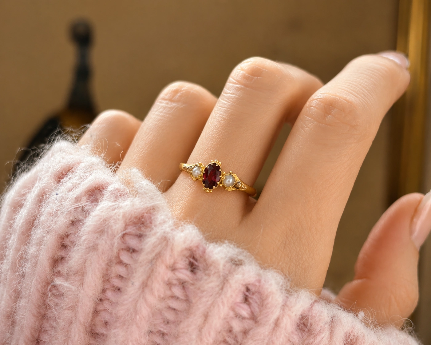 ruby ring on hand