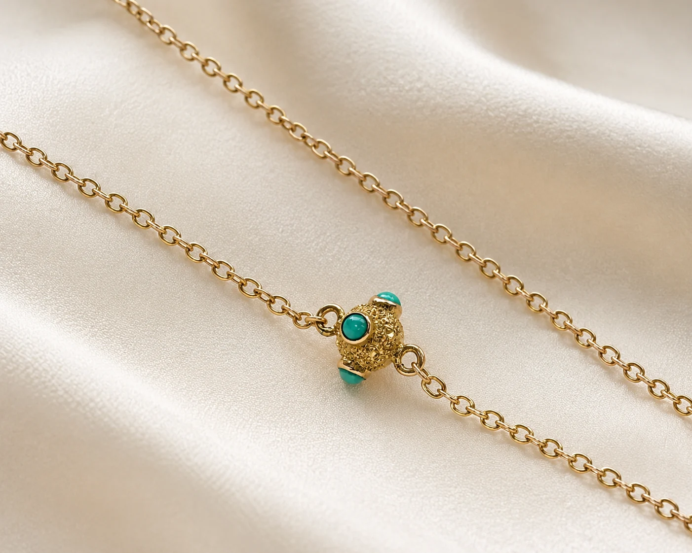 turquoise chain beads