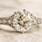 A close up of an antique diamond cut
