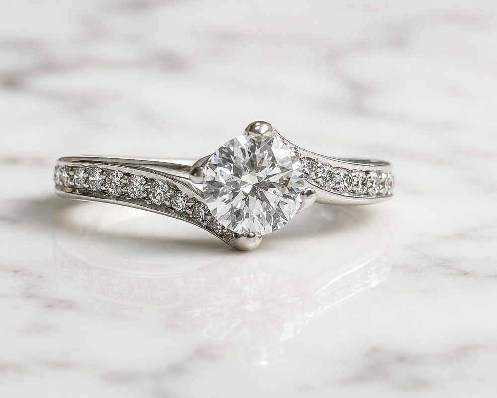 pre-owned Rox diamond ring 18ct white gold with 0.5ct stone for sale in Leeds