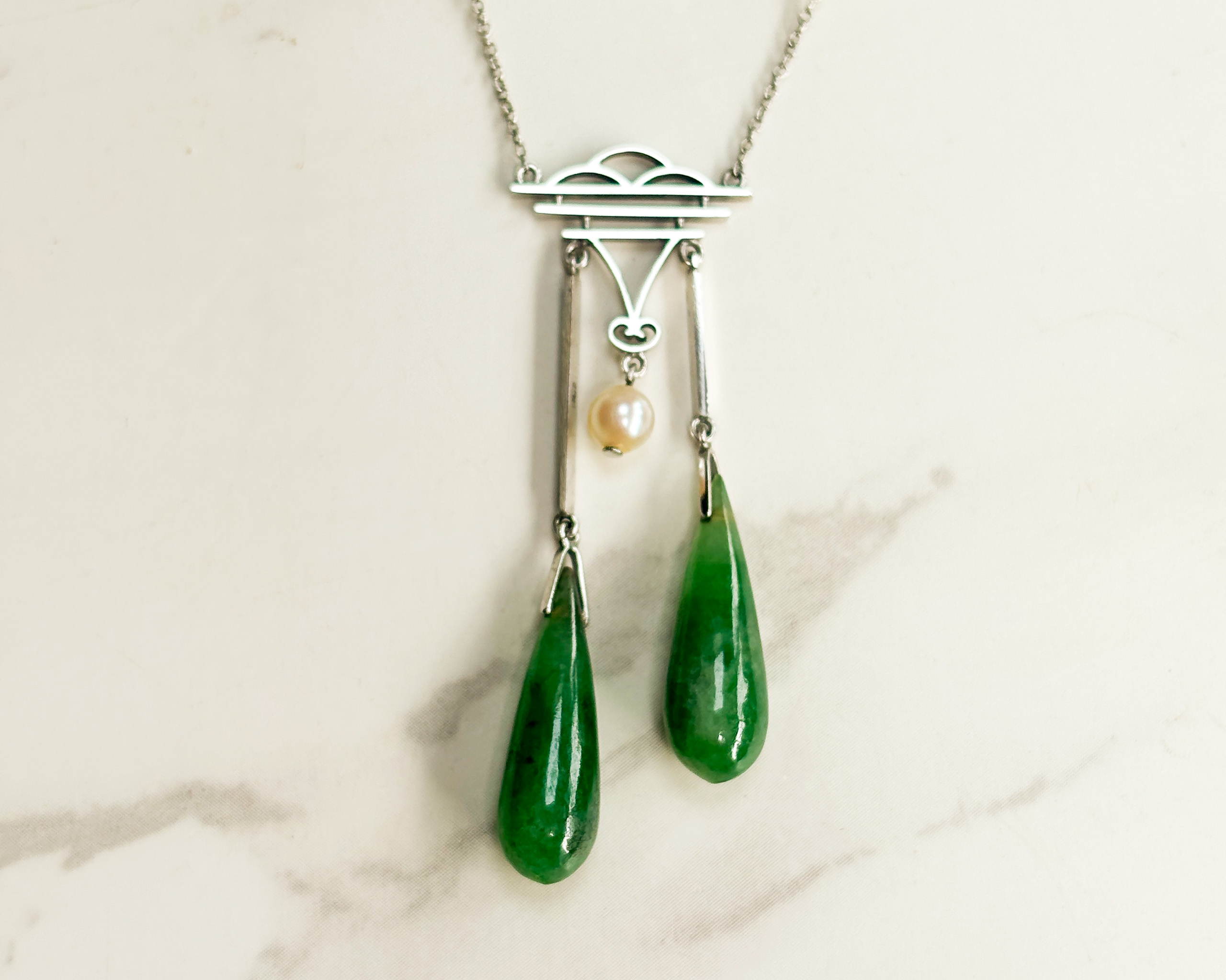 art deco jade necklace